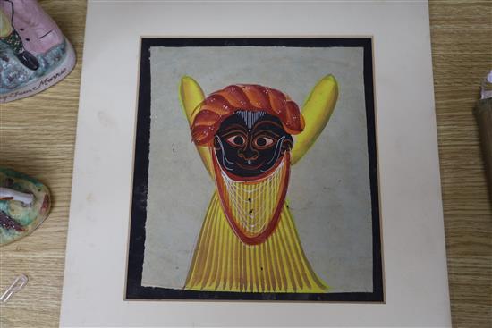 19th century Indian School, gouache on paper, Ganesa, Gana-Pati, Lord of the Ganas, inscribed in pencil and in ink verso, image 29 x 25